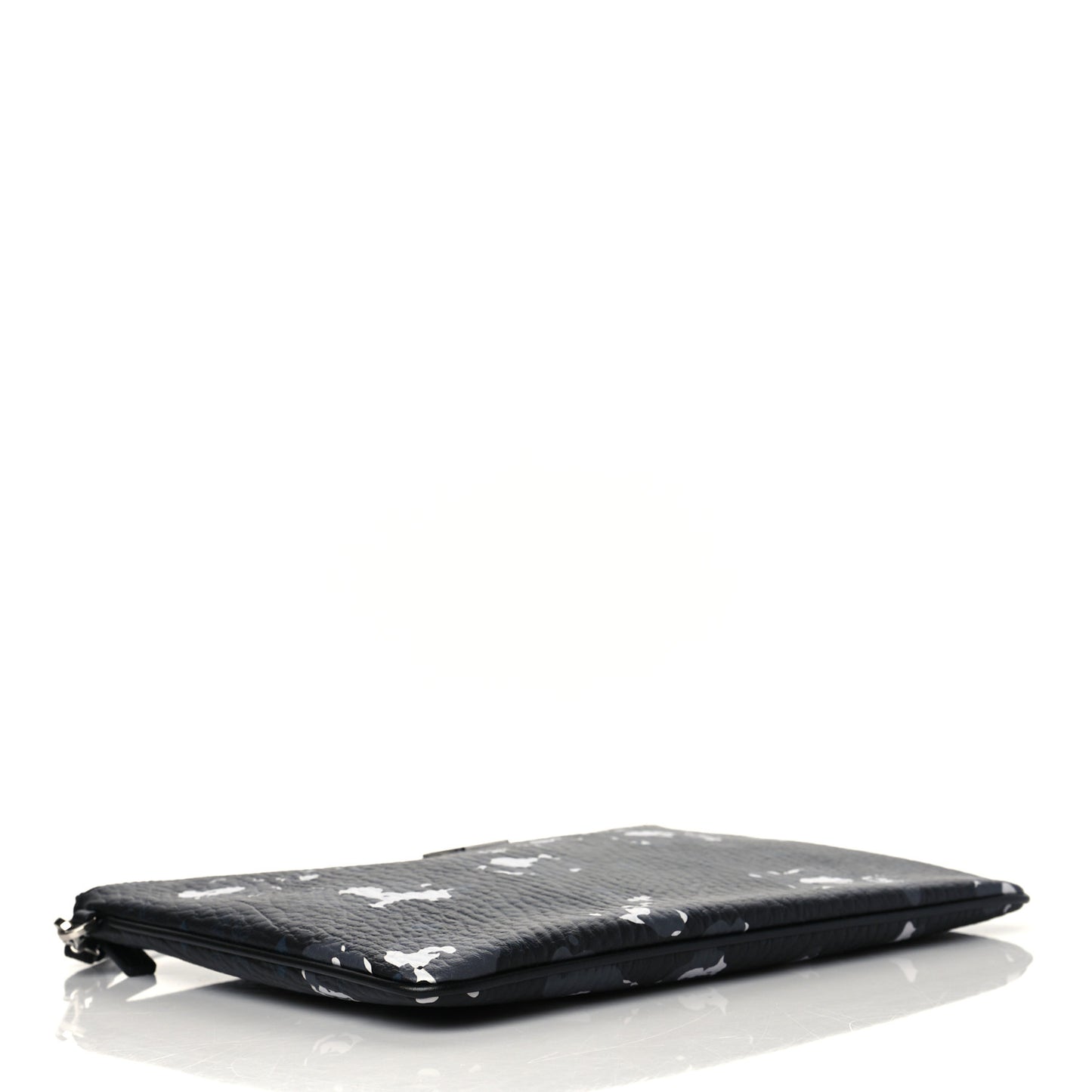 Visetos Floral Leopard Wristlet Zip Pouch Black