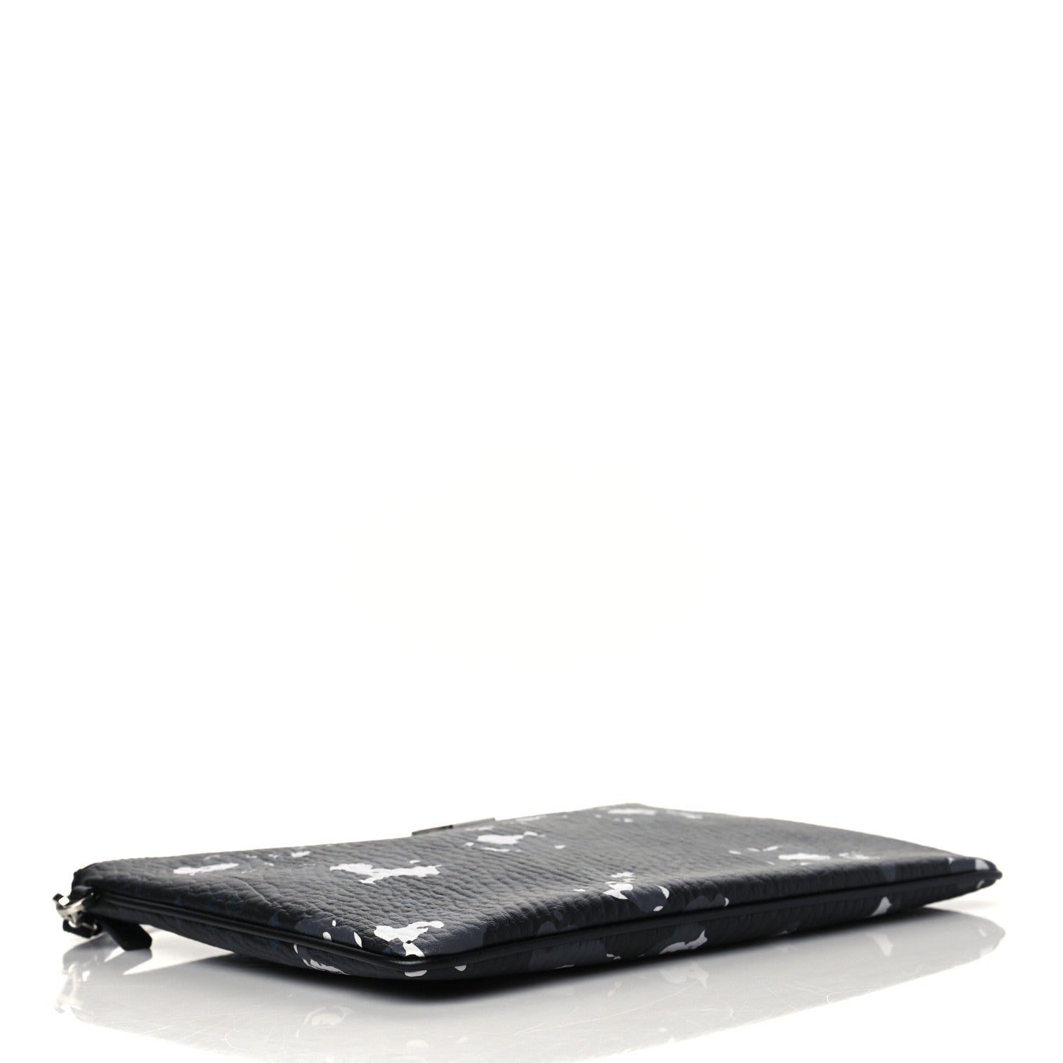 MCM Visetos Floral Leopard Wristlet Zip Pouch Black 4 of 10