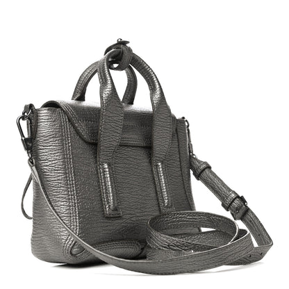 3.1 Phillip Lim Metallic Textured Calfskin Mini Pashli Satchel Silver 3 of 18