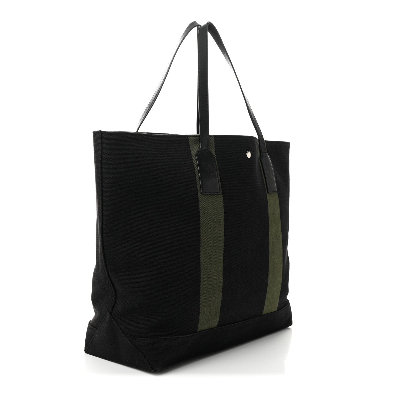 Saint Laurent Canvas Beach Shopping East West Tote Black 3 of 10