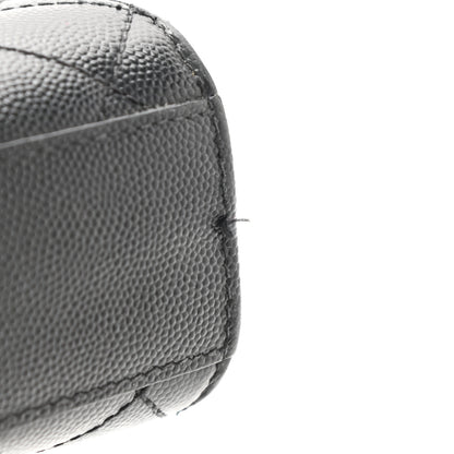 Saint Laurent Grain De Poudre Textured Mixed Matelasse Triquilt Medium Monogram Satchel Black 13 of 14