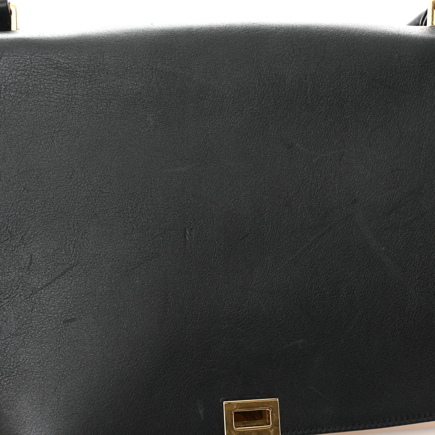 Smooth Calfskin Suede Large Bi-Color Trapeze Black Dune