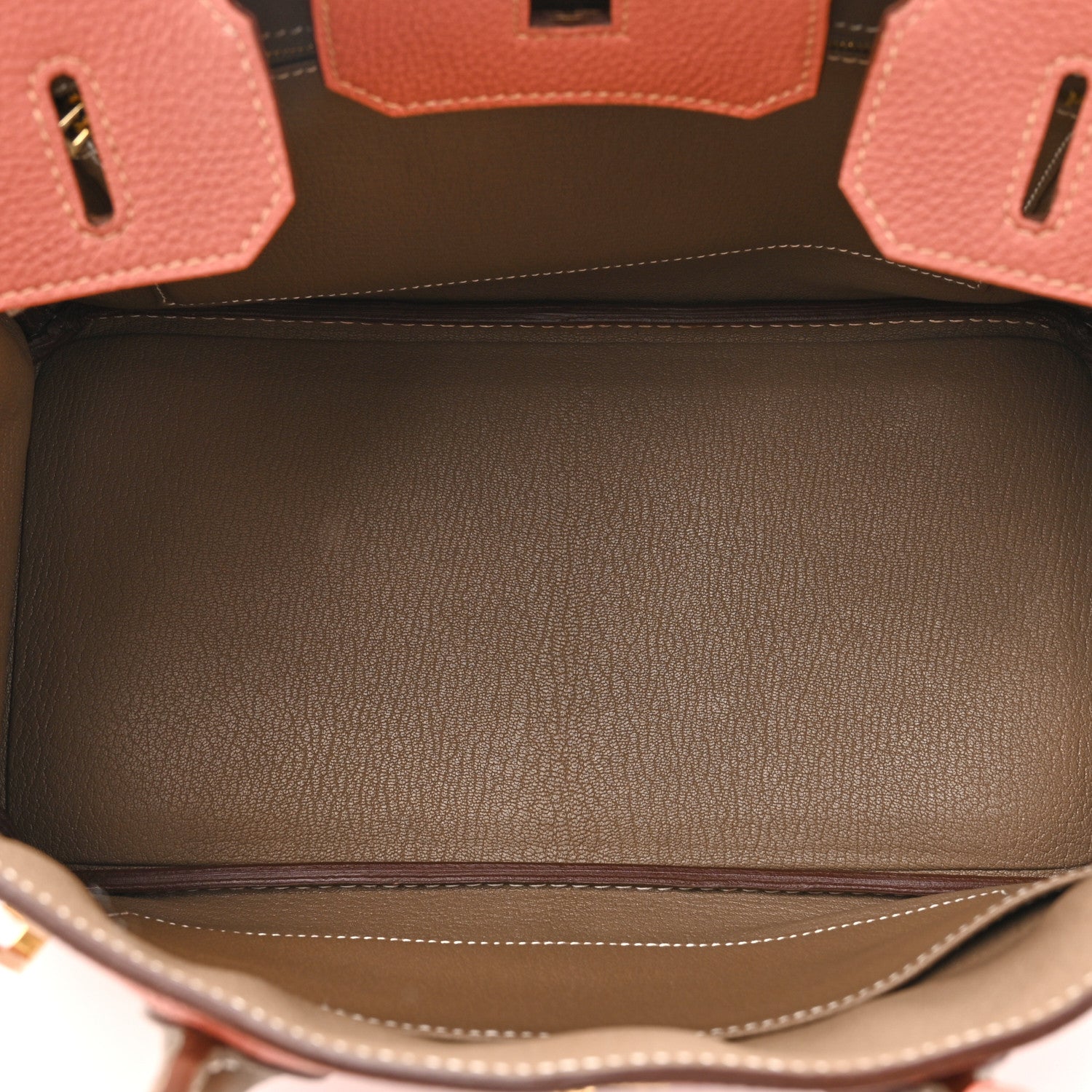 Hermes Togo Bi-Color Horseshoe Birkin 30 Rose Tea Etoupe 5 of 15