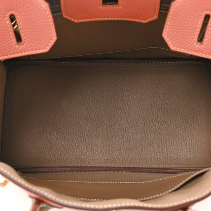 Hermes Togo Bi-Color Horseshoe Birkin 30 Rose Tea Etoupe 5 of 15