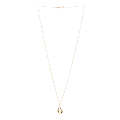 Tiffany 18K Yellow Gold Elsa Peretti Open Tear Drop Pendant Necklace 3 of 4
