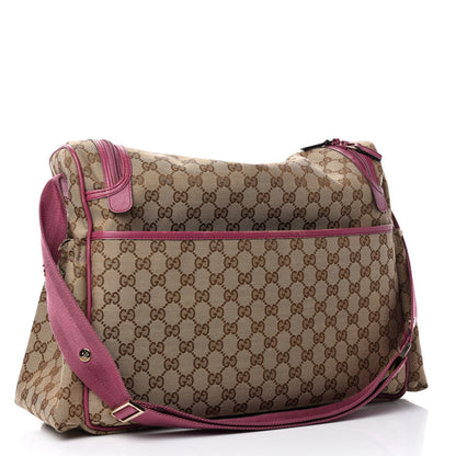 Gucci Monogram Margaux Calfskin Large Diaper Bag Beige Ebony Peonia Flower 2 of 13