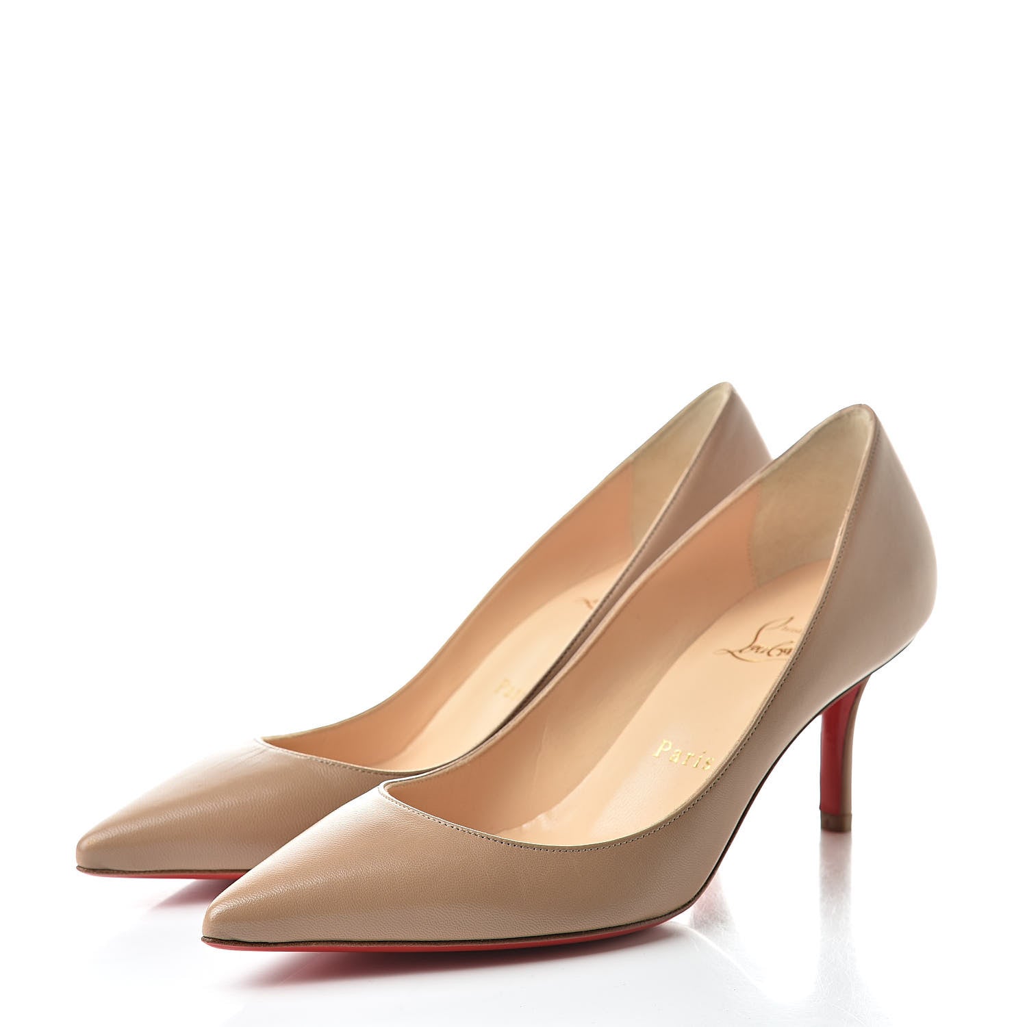 Christian Louboutin Kid Apostrophy 70 Pumps 36 Dune 3 of 9