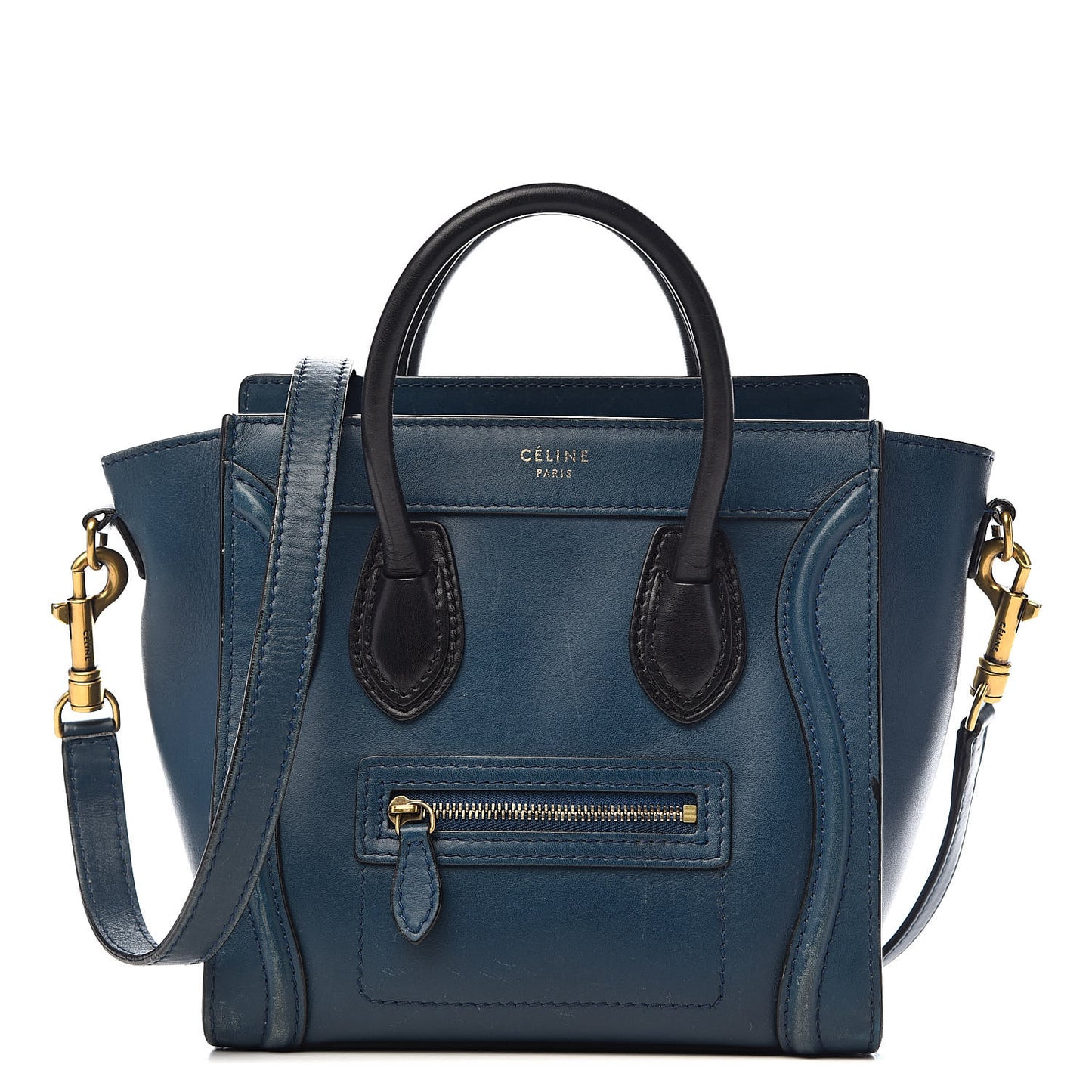 Smooth Calfskin Nano Luggage Ocean Blue