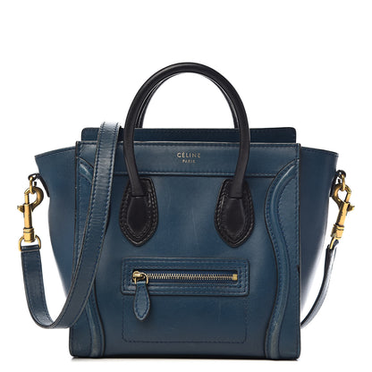 Celine Smooth Calfskin Nano Luggage Ocean Blue 1 of 19