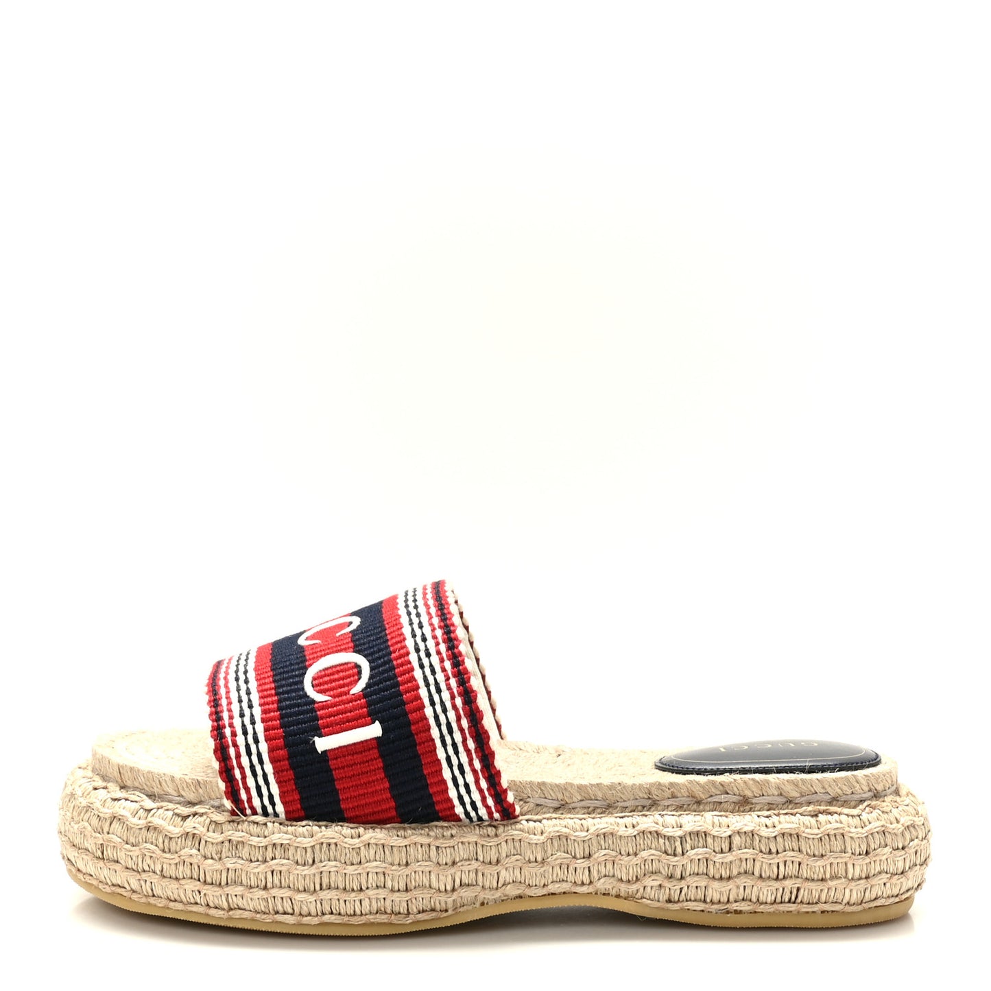 Canvas Stripe Sabela Espadrille Slide Sandals 38 Blue White