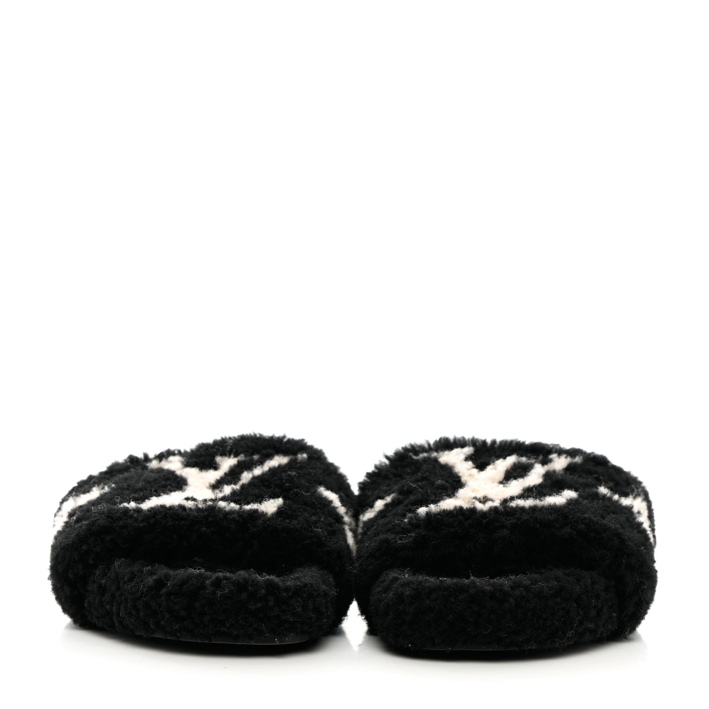 Shearling Monogram Giant Paseo Flat Comfort Mule 37 Black