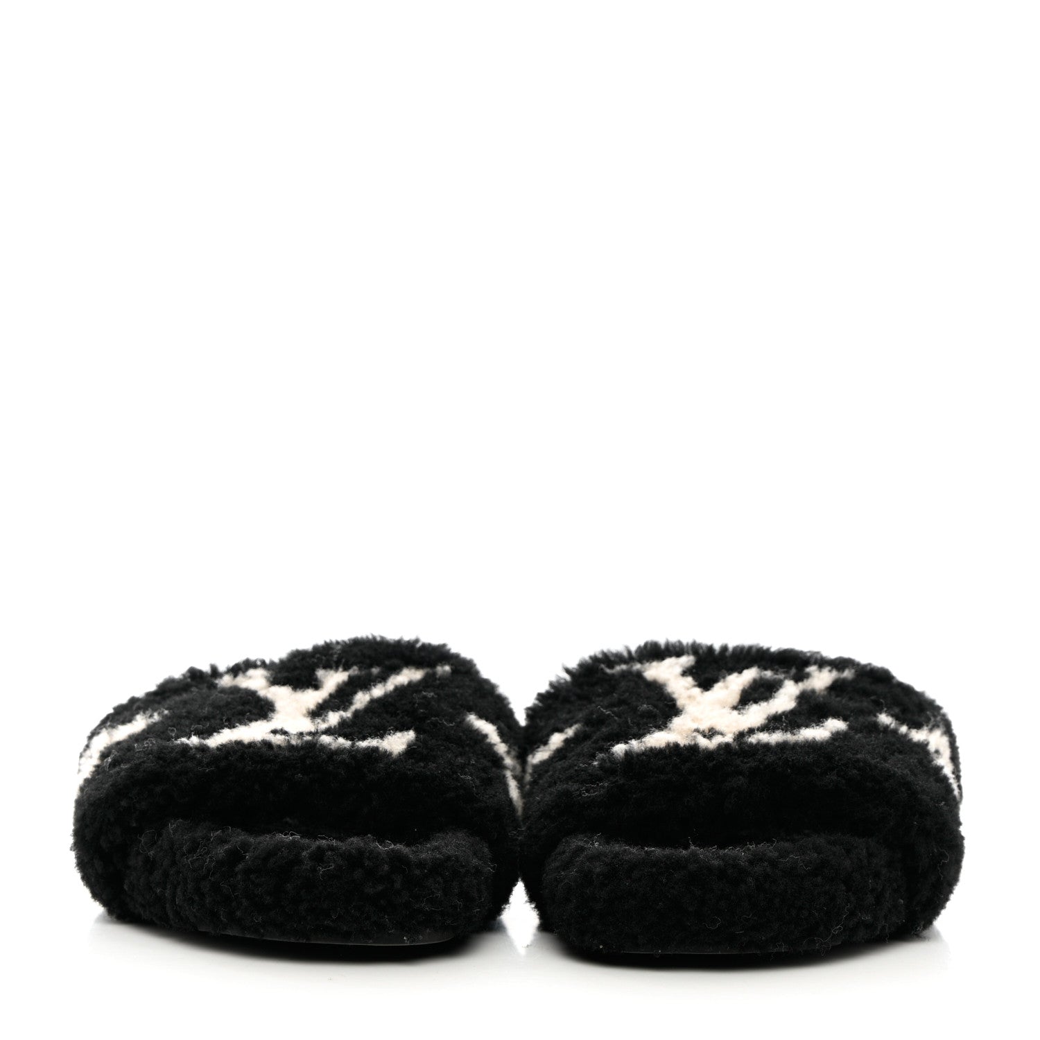 Louis Vuitton Shearling Monogram Giant Paseo Flat Comfort Mule 37 Black 2 of 10