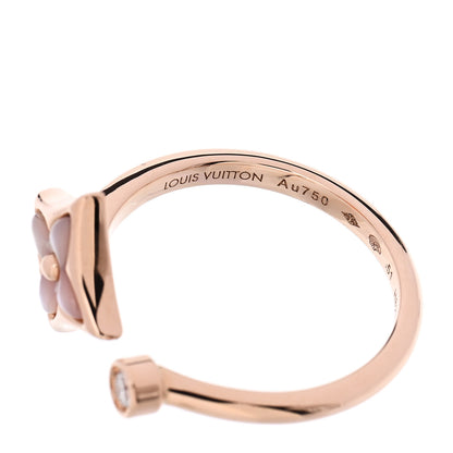 Louis Vuitton 18K Pink Gold Diamond Mother of Pearl Mini Color Blossom Star Ring 51 5.75 4 of 6