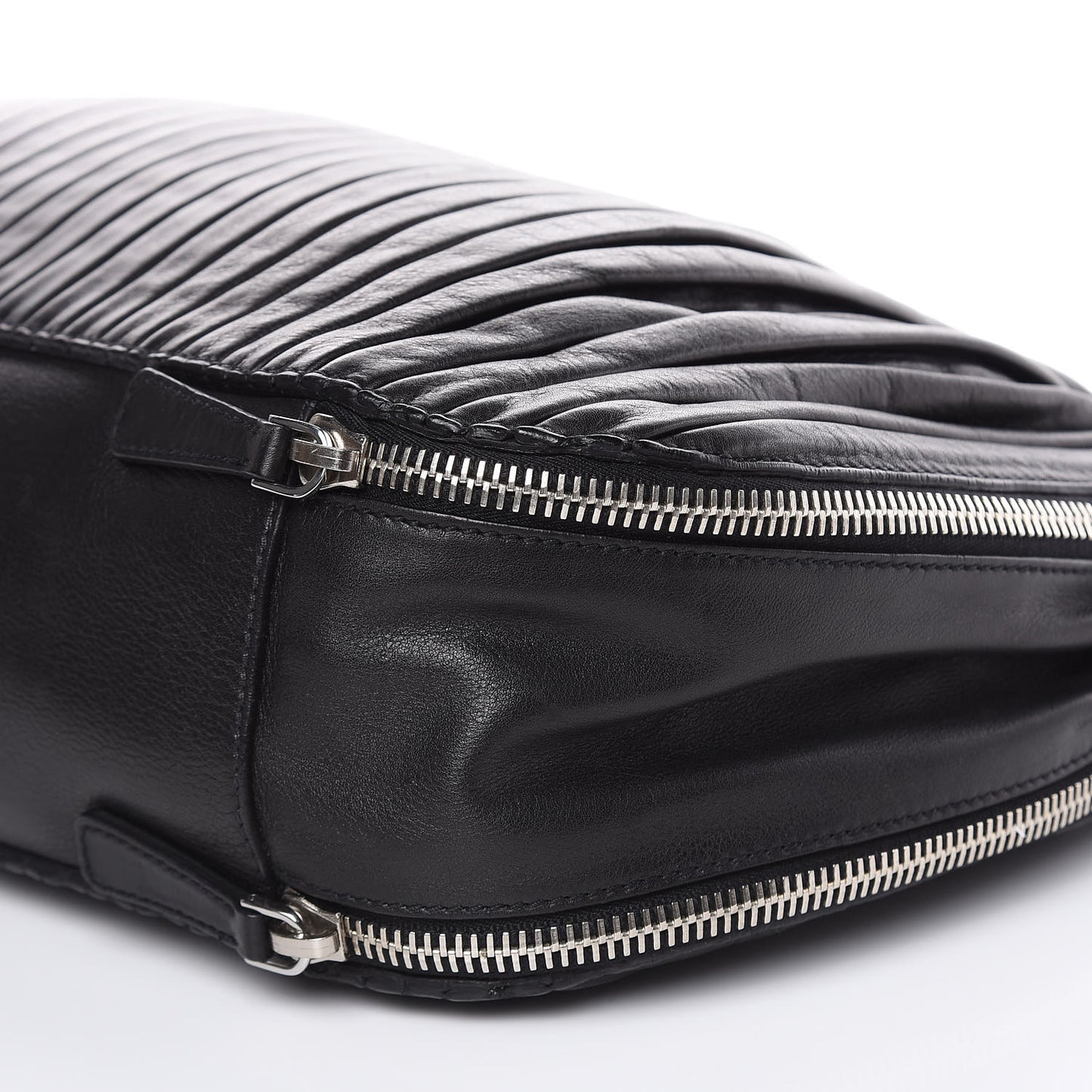 Lambskin Plisse Hobo Black