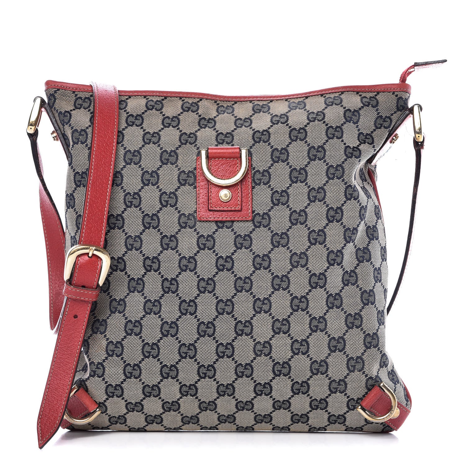 Gucci Monogram Abbey Messenger Bag Navy Red 1 of 14