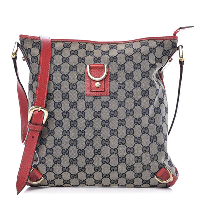 Gucci Monogram Abbey Messenger Bag Navy Red 1 of 14