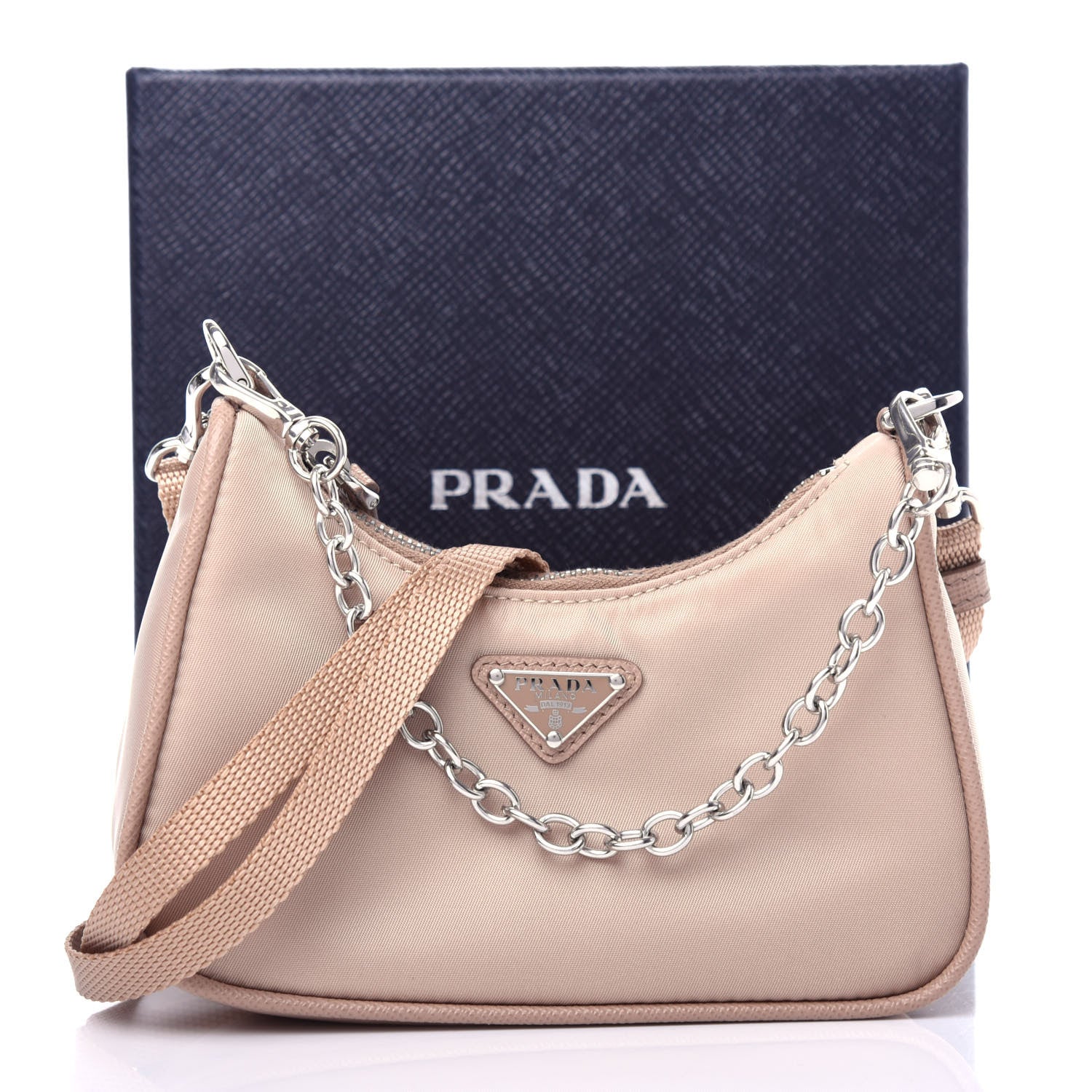 Prada Tessuto Nylon Saffiano Mini Re-Edition 2000 Shoulder Bag Cammeo 11 of 12