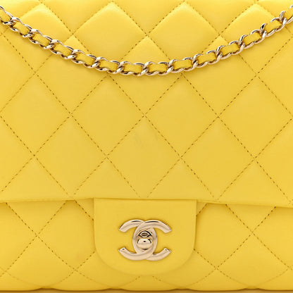Chanel Lambskin Quilted Clutch with Chain Flap Yellow 8 of 11