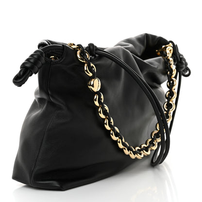 Loewe Mellow Nappa Donut Chain Large Flamenco Knot Clutch Black 3 of 10