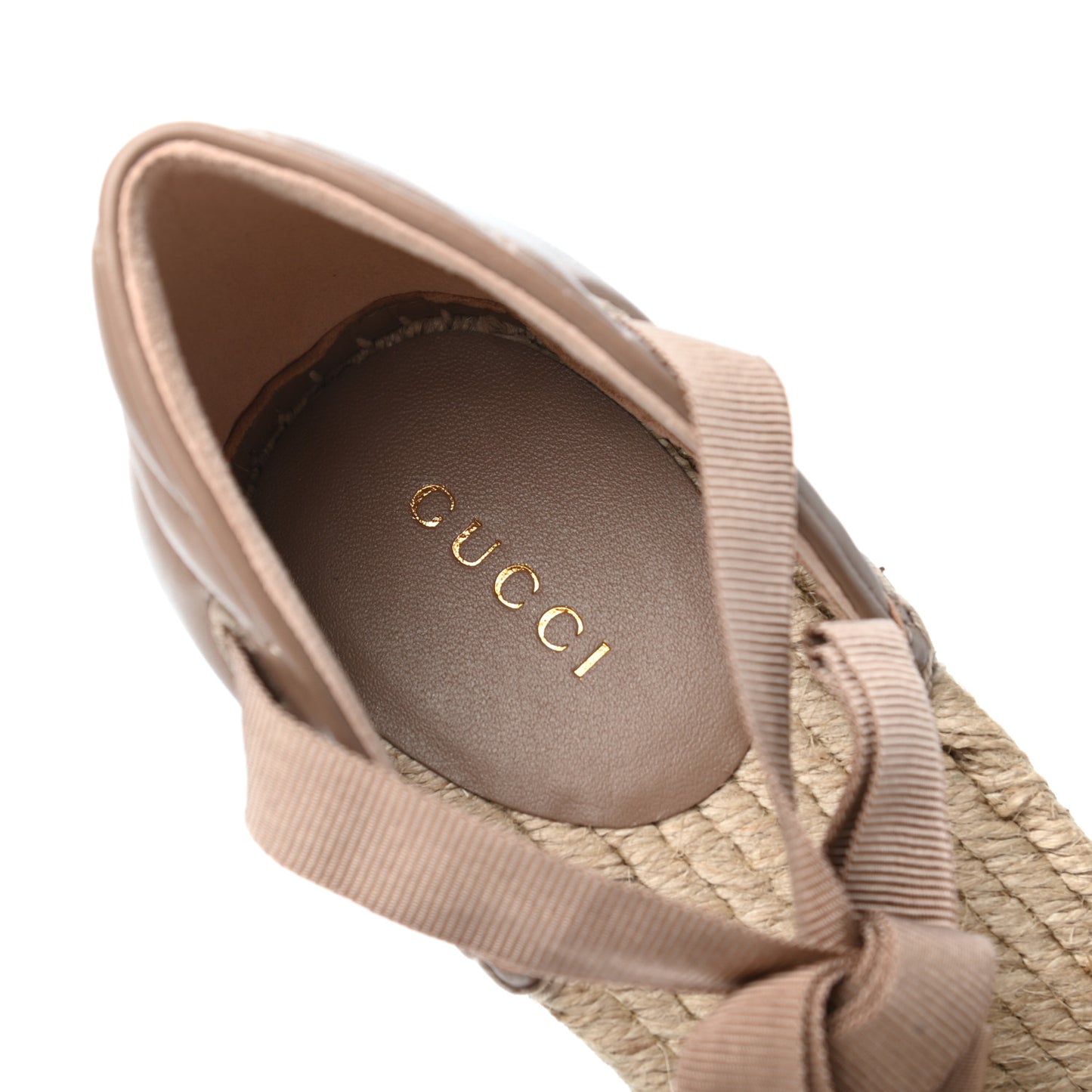 Nappa Matelasse GG Marmont Ankle Wrap Platform 35/120mm Espadrille Wedges 41 Porcelain Rose