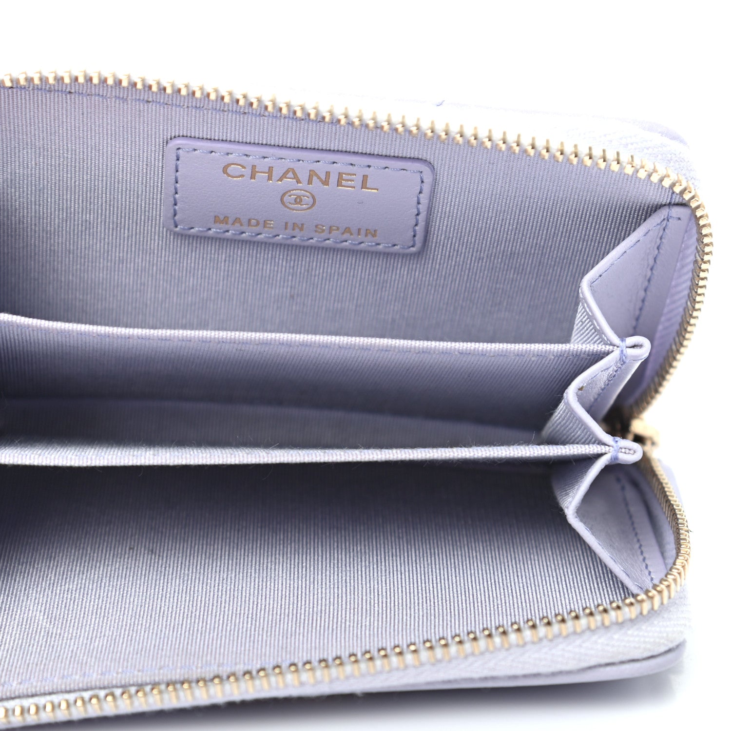 Chanel Lambskin Quilted 19 Zip Around Coin Purse Wallet Light Purple 5 of 7