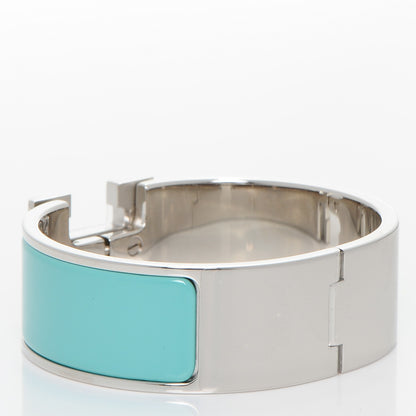 Hermes Enamel Wide Clic Clac H Bracelet PM Bleu Atoll 3 of 5