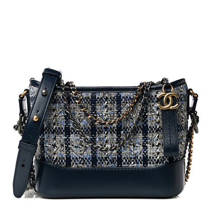 Chanel Tweed Calfskin Small Gabrielle Hobo Blue 1 of 16