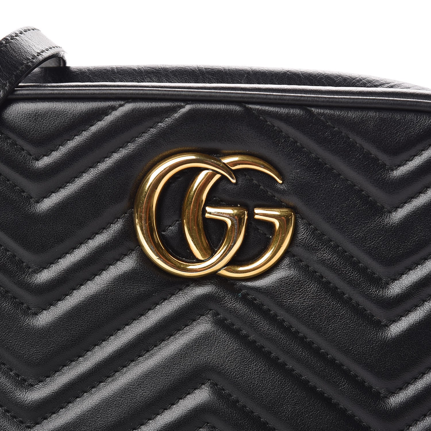 Gucci Calfskin Matelasse Small GG Marmont Chain Shoulder Bag Black 10 of 10
