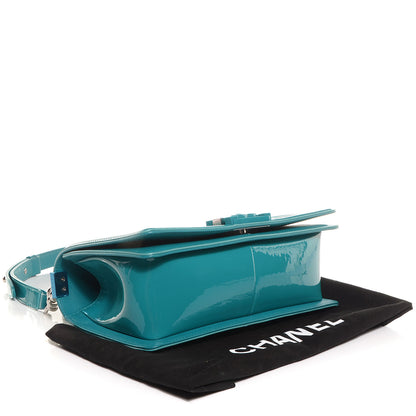 Chanel Patent Leather Medium Boy Flap Plexiglass Turquoise 4 of 8