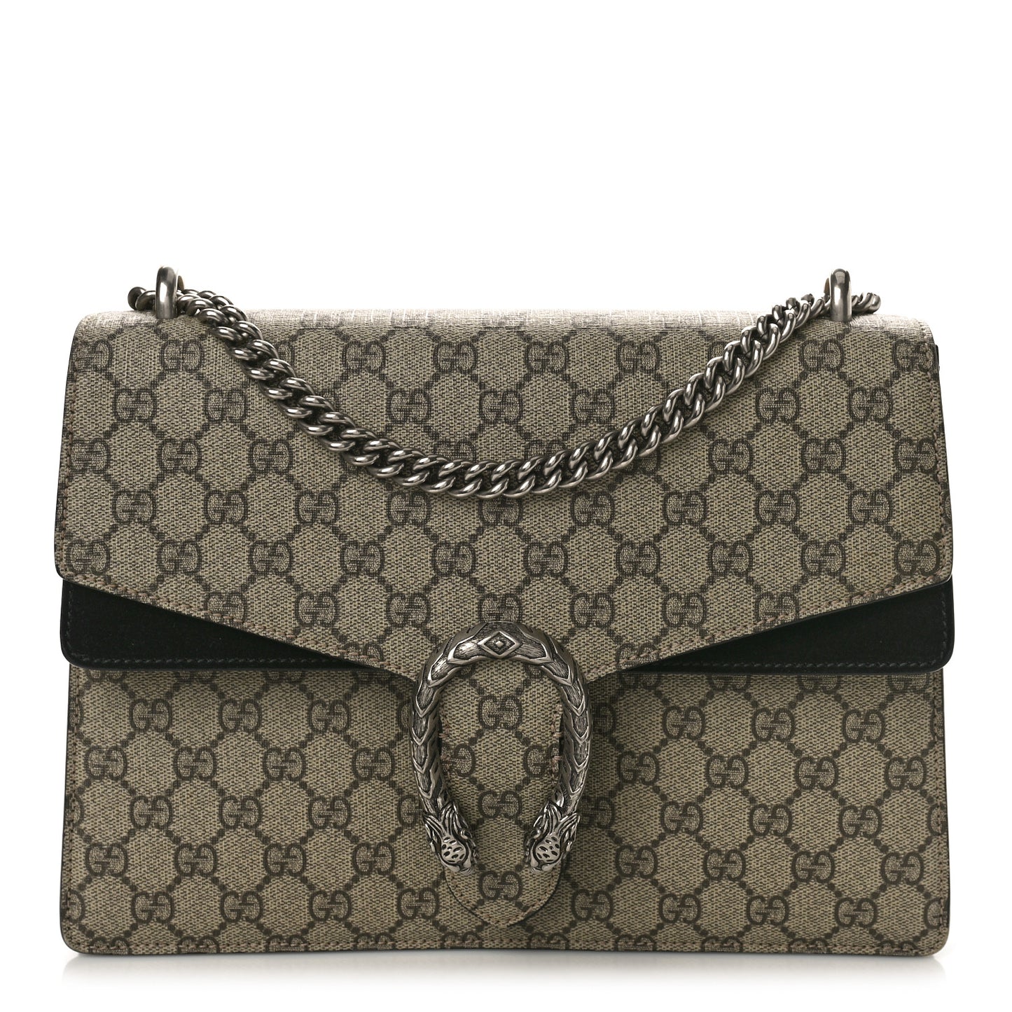 GG Supreme Monogram Medium Dionysus Shoulder Bag Black