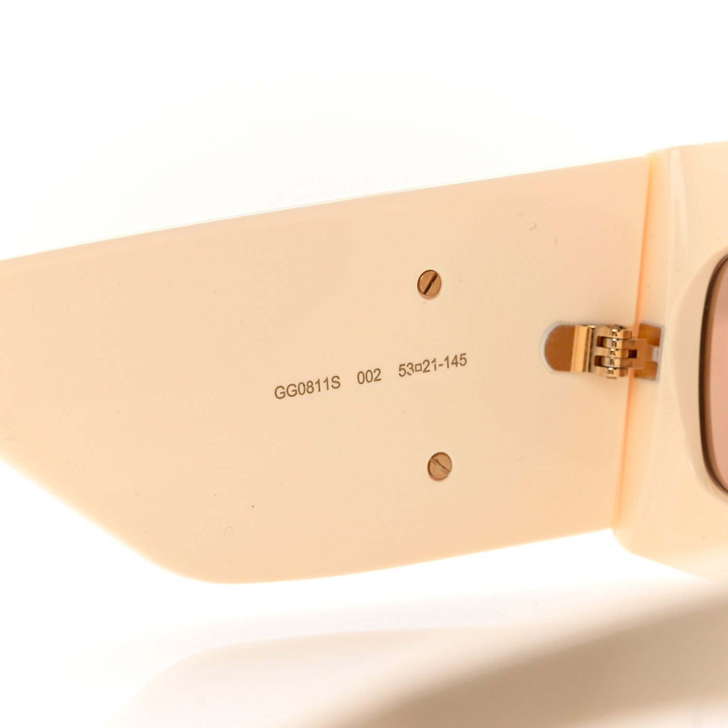 Gucci Acetate Rectangular Sunglasses GG0811S Ivory 5 of 6