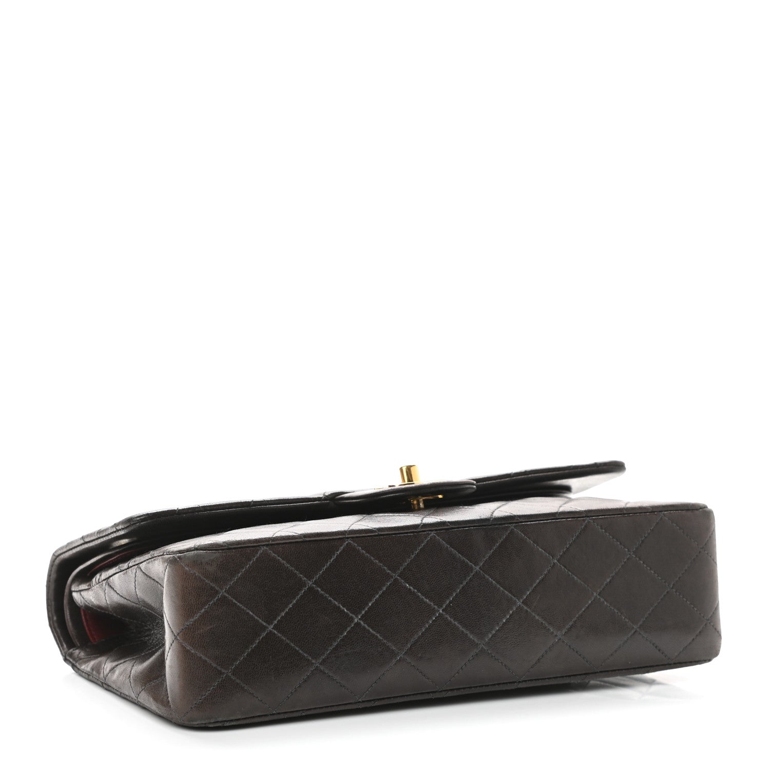 Chanel Lambskin Quilted Medium Double Flap Dark Brown 4 of 14