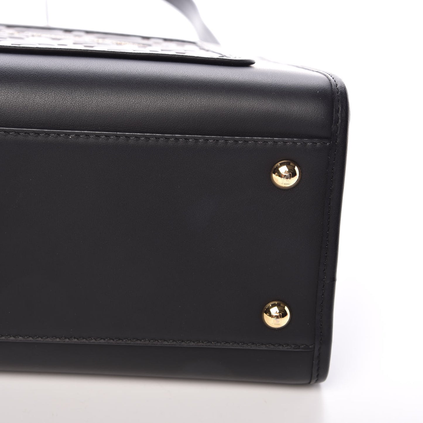 Vitello Century F is Fendi FF 1974 Embossed Small Runaway Satchel Black Maya