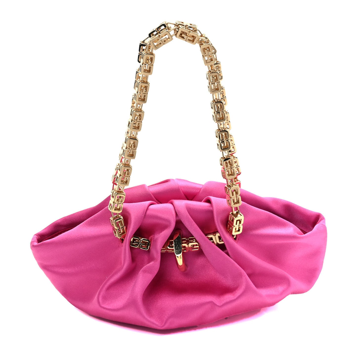 Satin Mini Kenny Shoulder Bag Neon Pink