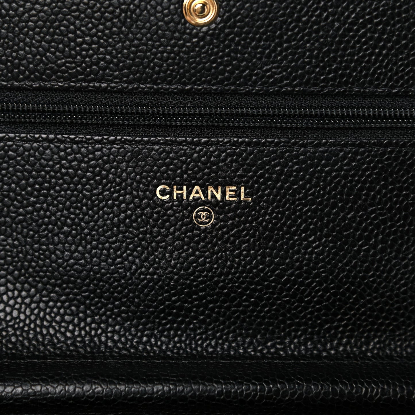 Caviar Quilted Boy Wallet On Chain WOC Black