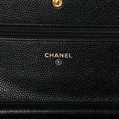 Chanel Caviar Quilted Boy Wallet On Chain WOC Black 5 of 10
