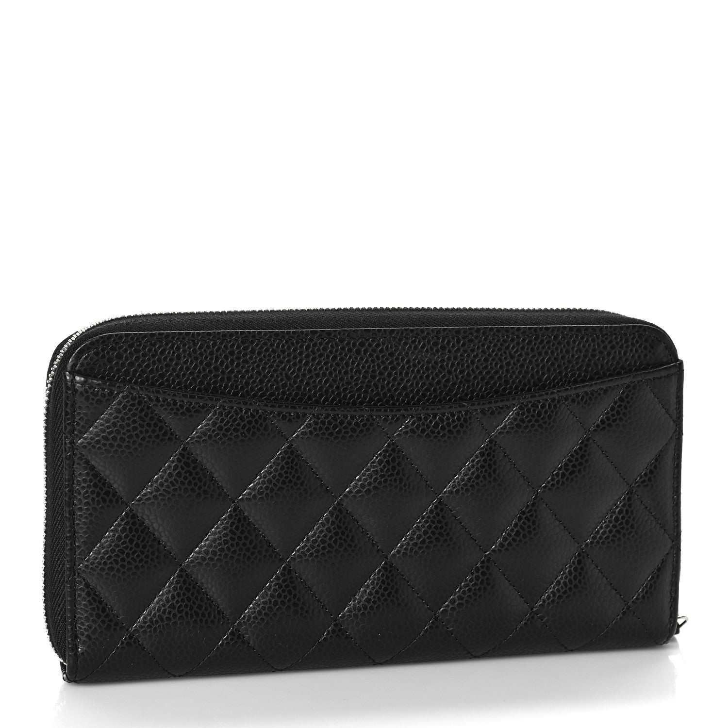 Chanel Caviar Quilted Large Zip Around Wallet Black 3 of 11