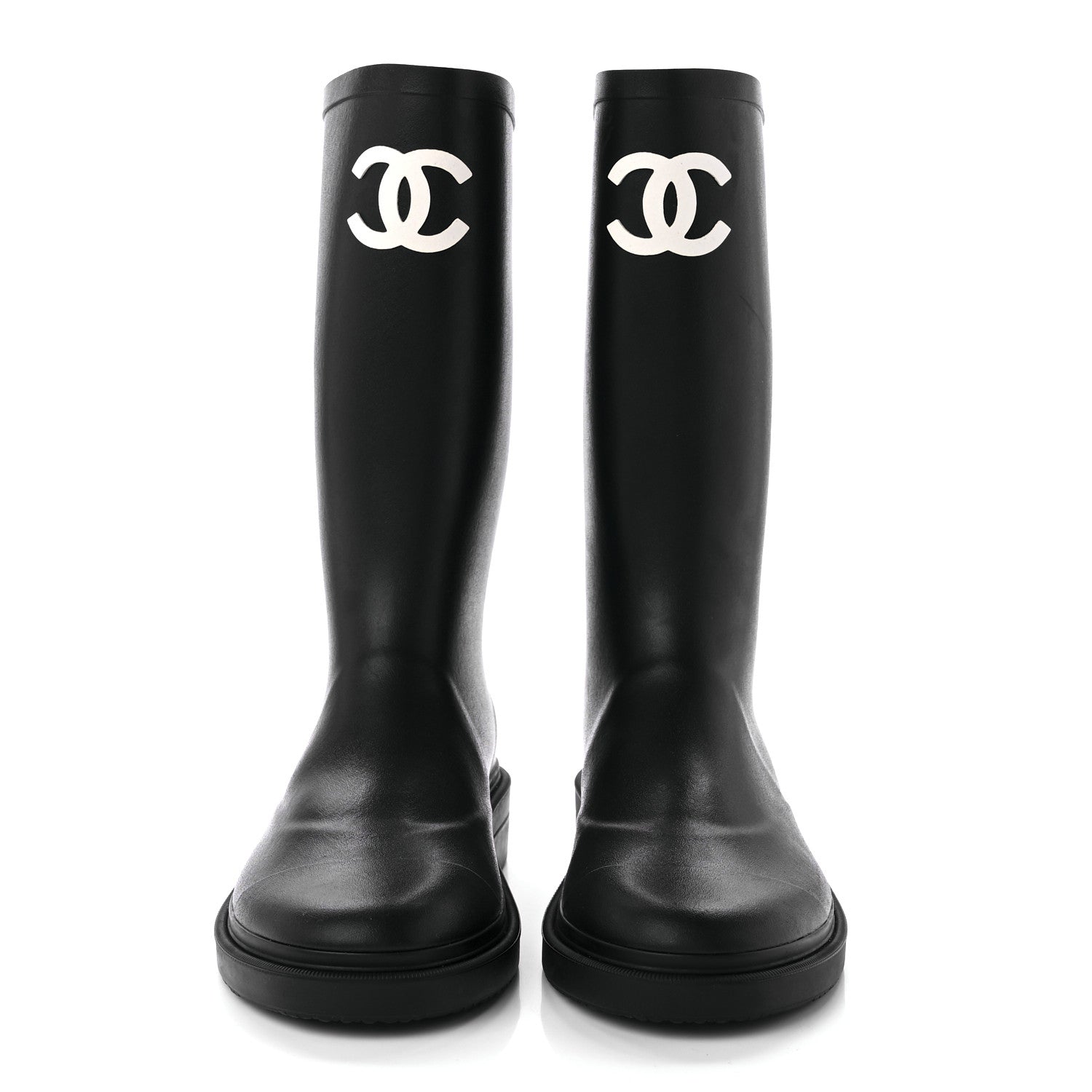 Chanel Caoutchouk CC High Boots 39 Black 2 of 11