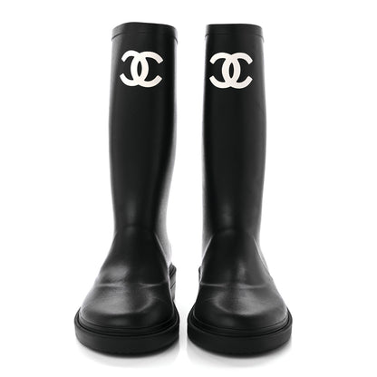 Chanel Caoutchouk CC High Boots 39 Black 2 of 11