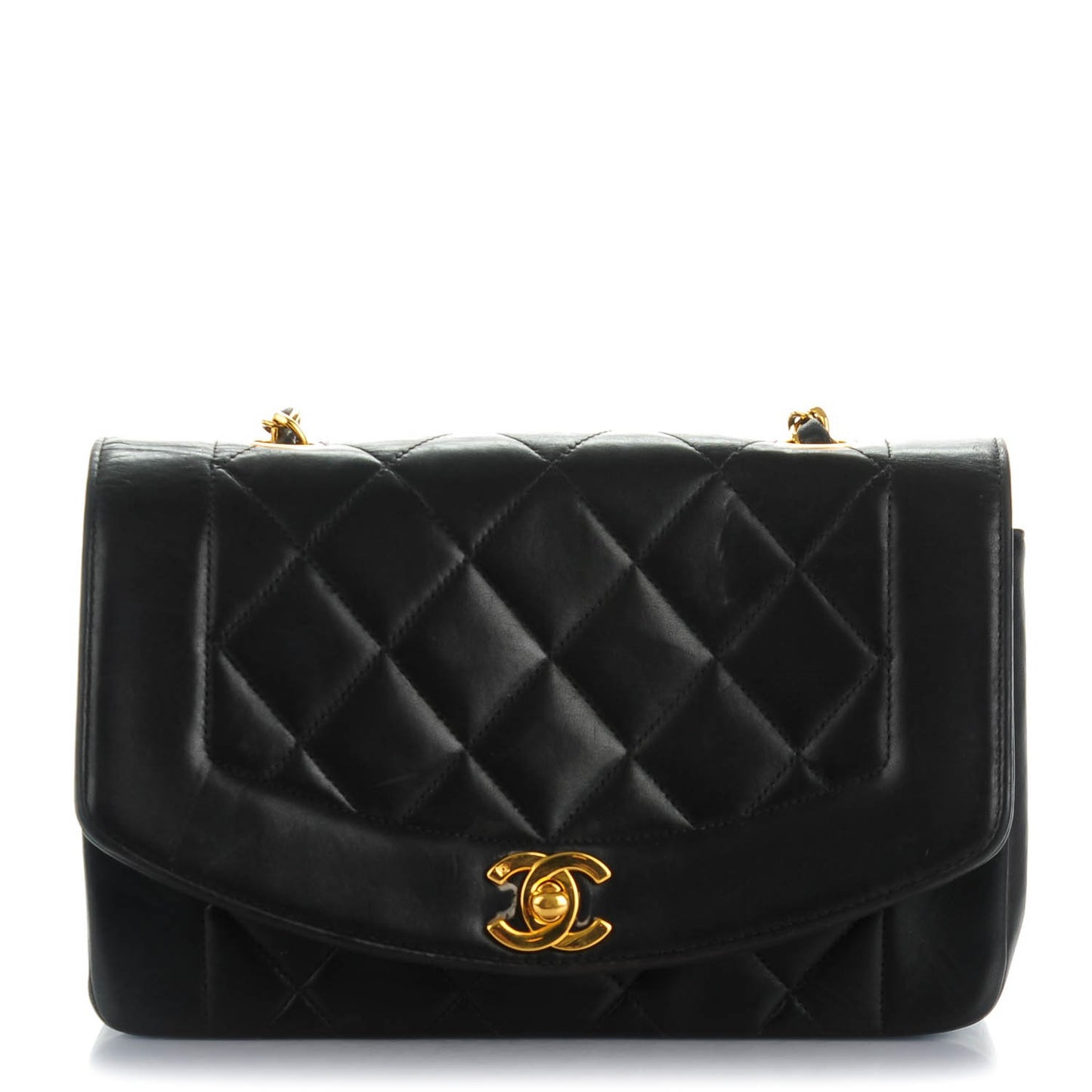 Lambskin Quilted Small Single Flap Black