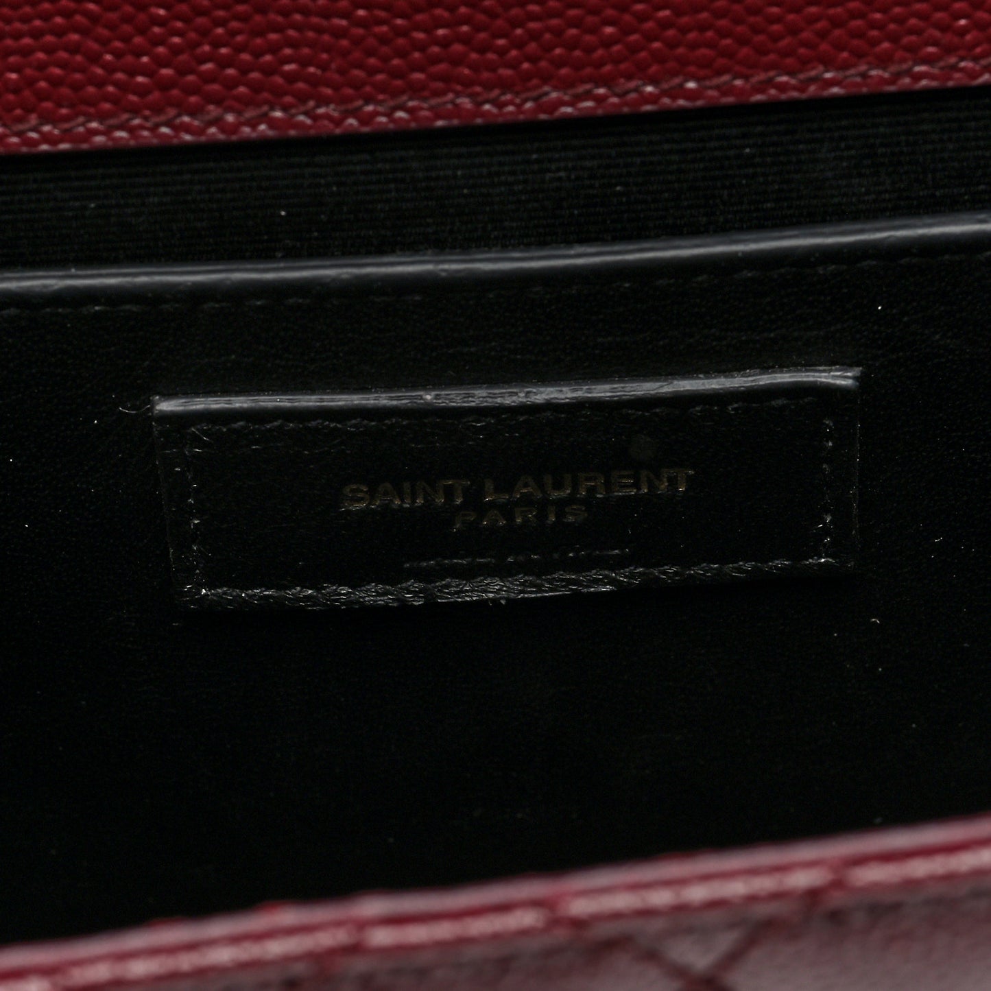 Grain De Poudre Textured Mixed Matelasse Medium Triquilt Monogram Satchel Rouge Legion