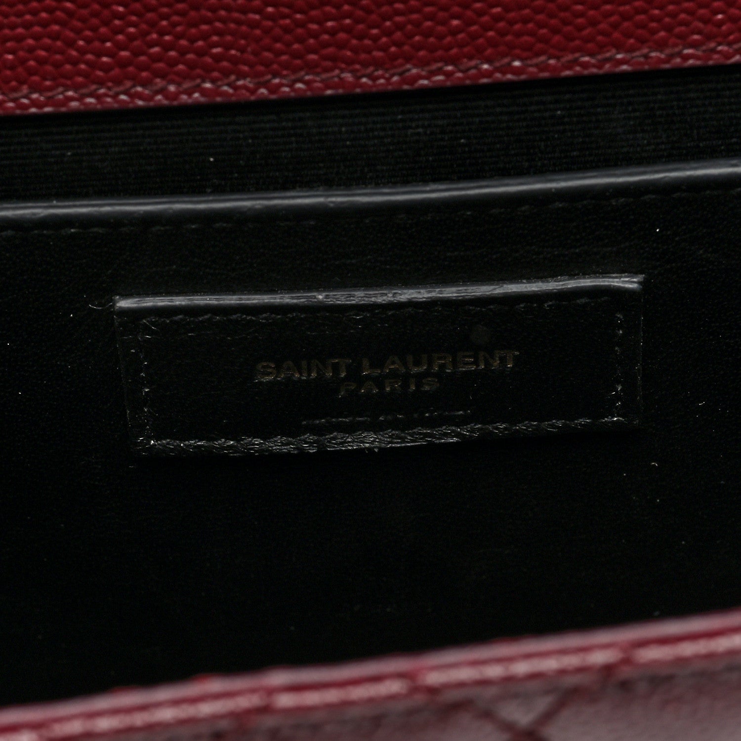 Saint Laurent Grain De Poudre Textured Mixed Matelasse Medium Triquilt Monogram Satchel Rouge Legion 6 of 9