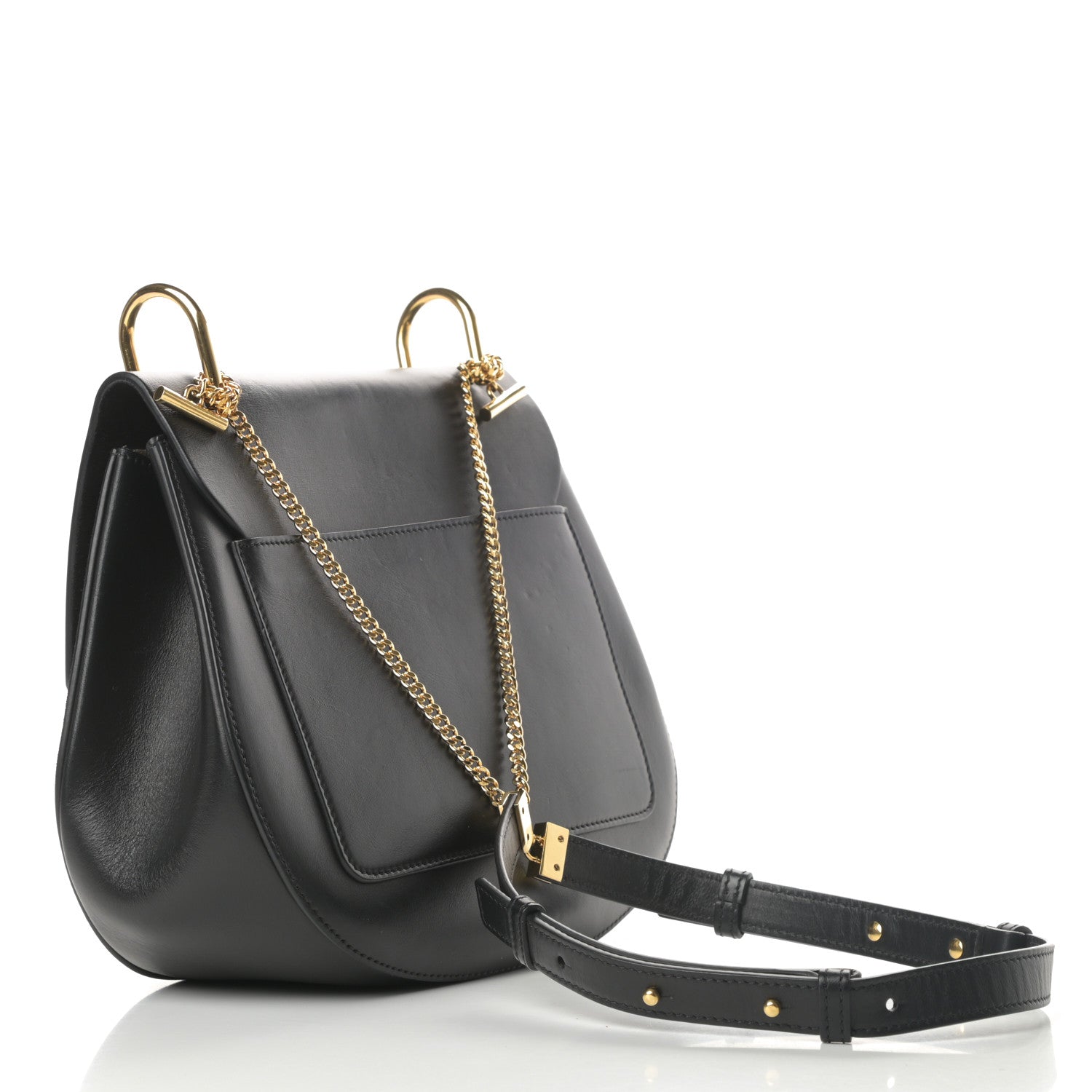 Chloe Suede Smooth Calfskin Medium Drew Shoulder Bag Black 3 of 15