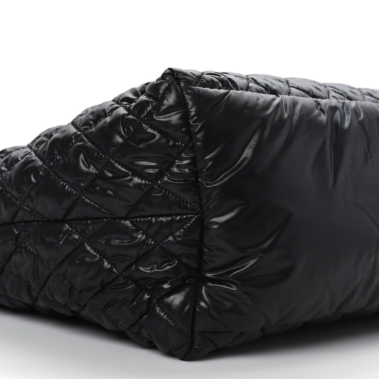 Nylon Quilted Large Coco Cocoon Tote Black
