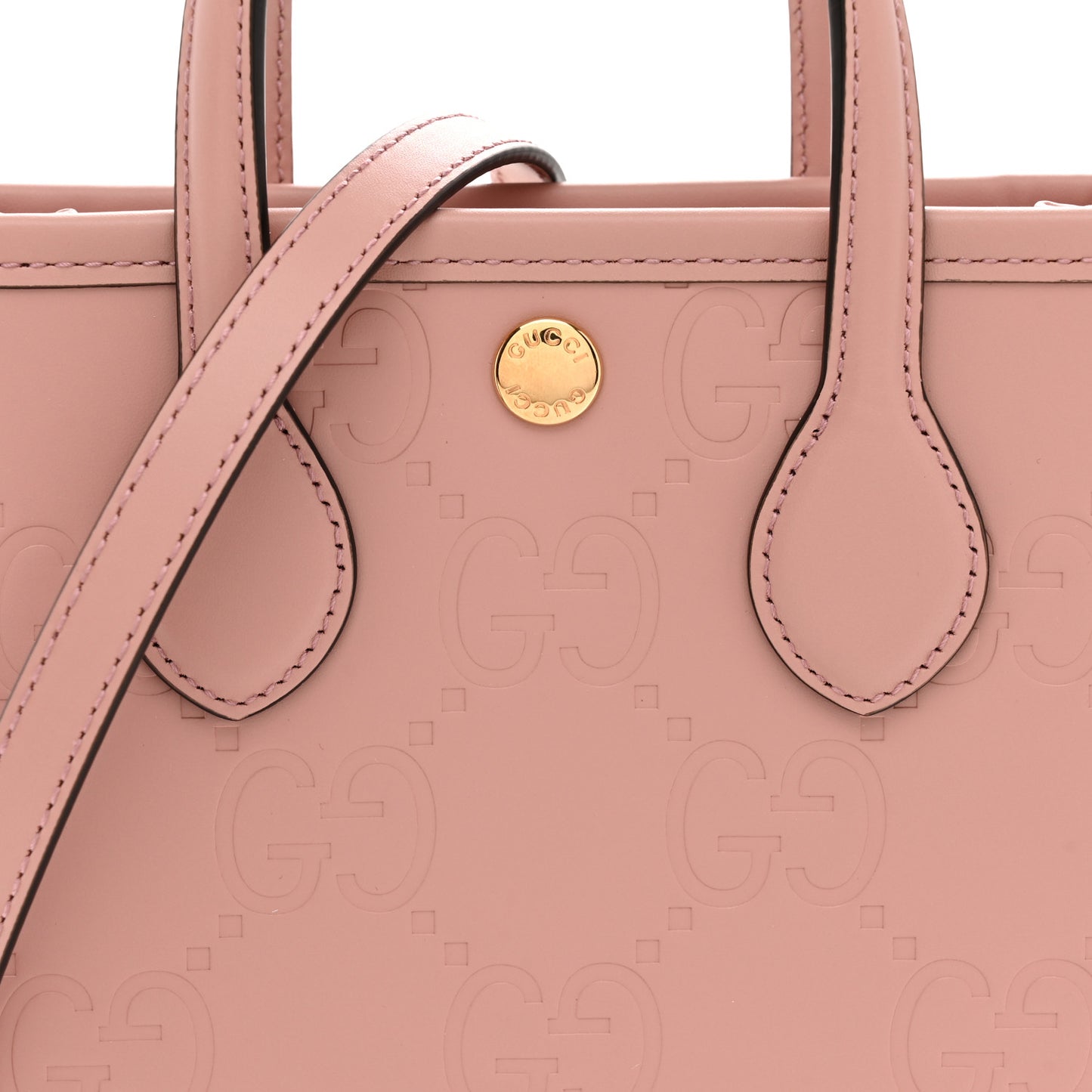 Gilbert Calfskin Jumbo GG Embossed Mini Tote Bag  Dusty Carmine