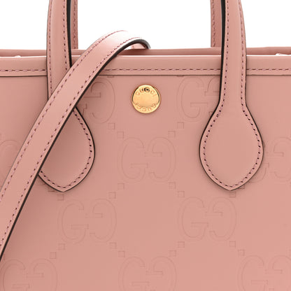 Gucci Gilbert Calfskin Jumbo GG Embossed Mini Tote Bag  Dusty Carmine 8 of 11