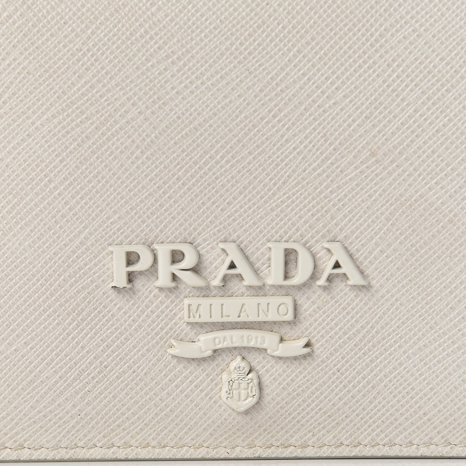 Prada Saffiano Shine Monochrome Bi-Fold Wallet Talco 7 of 12