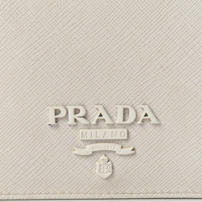 Prada Saffiano Shine Monochrome Bi-Fold Wallet Talco 7 of 12