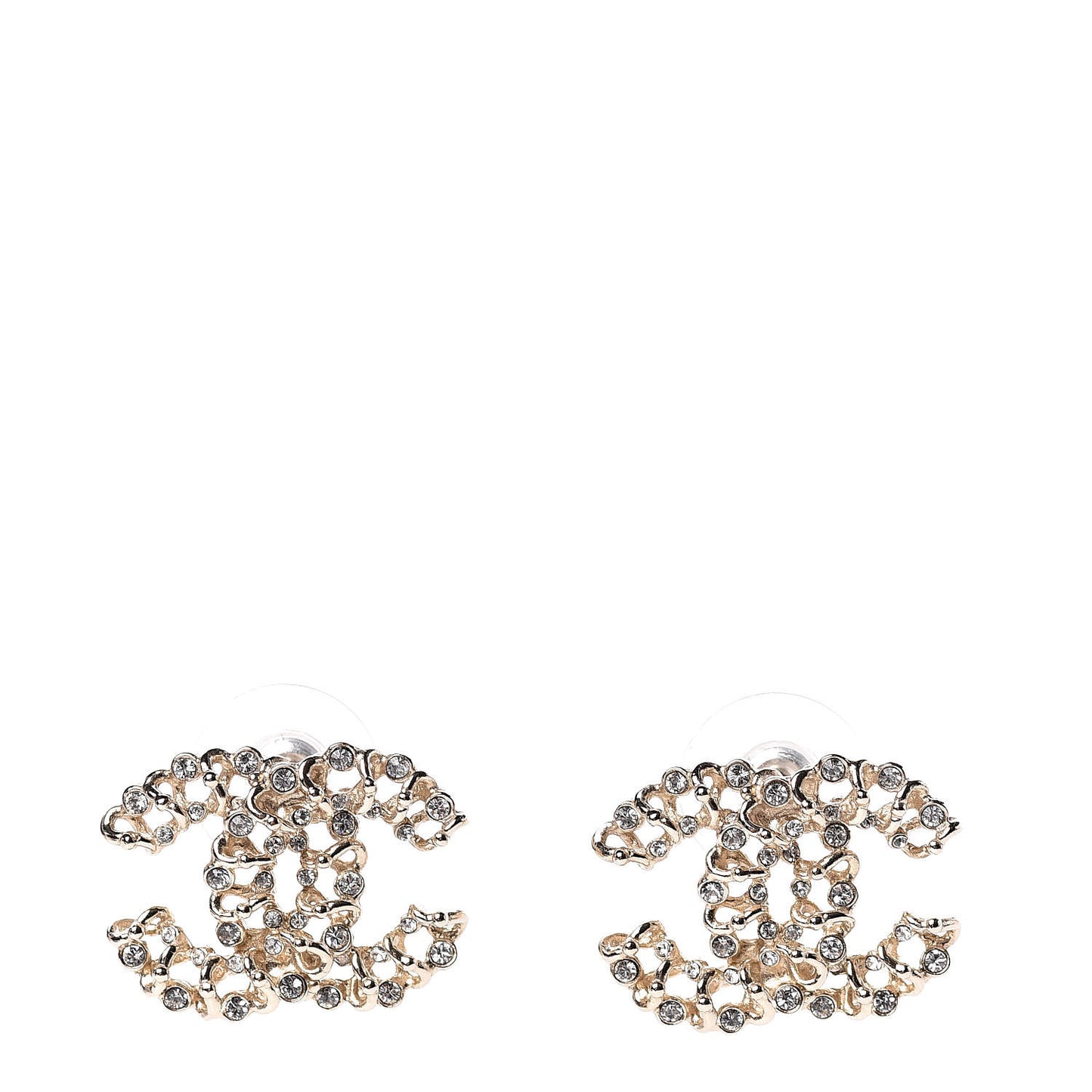 Crystal Mini CC Earrings Gold