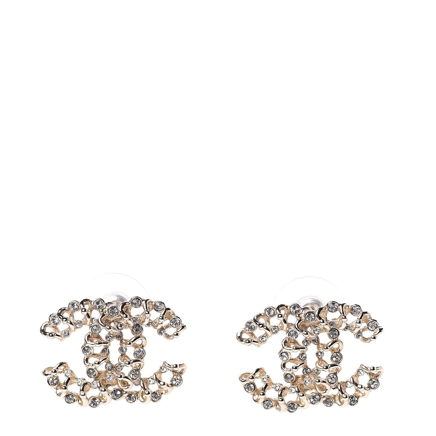 Chanel Crystal Mini CC Earrings Gold 1 of 5